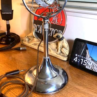 Early 1930's UNIVERSAL BB Carbon Ring Spring Microphone w/Stand & Cable-working! image 12