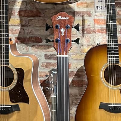 Ibanez AEGB24FEMHS Fretless Auditorium Acoustic Electric Bass - Mahogany Sunburst image 5
