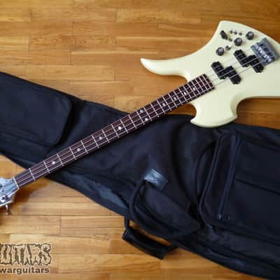 Vintage B.C. Rich Mockingbird Bass Neckthrough MIJ 1985 Aged White image 18