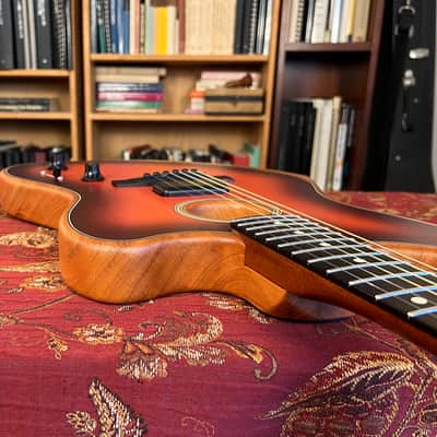 Fender American Acoustasonic Jazzmaster All-Mahogany, Ebony Fingerboard, Luthier Prepared image 10
