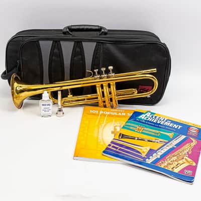 King Tempo 600 Bb Trumpet – Made in USA with Case, Mouthpiece & Song Books image 1