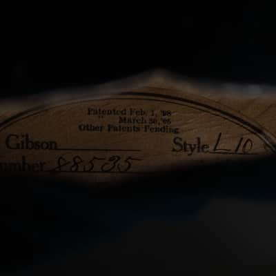 Gibson  L-10 Arch Top Acoustic Guitar (1932), ser. #88535, hard shell case. image 12