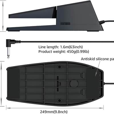 Sustain Pedal Universal for digital Piano and Midi Electronic keyboards image 3