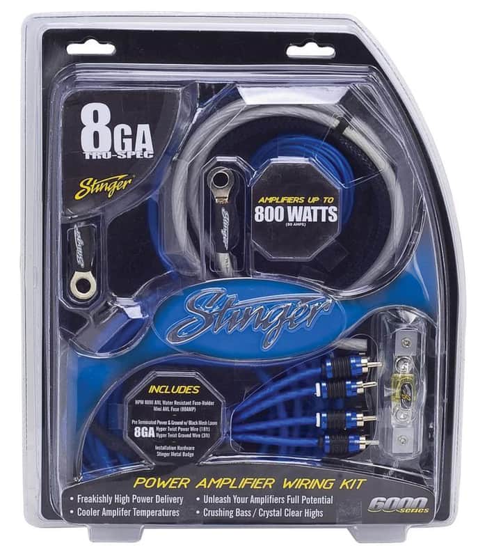 Stinger SK6681 8 Gauge 6000 Series Complete Amplifier Installation Kit 100% oxygen-free Copper