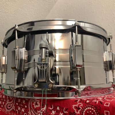 Tama 7006 Swingstar 6.5x14" 8-Lug Steel Snare Drum with SS Upright Strainer 1984 - 1988 - Chrome image 3