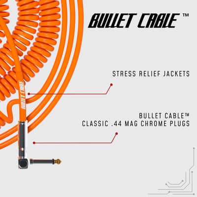 Bullet Cable 10/20 Orange Straight Coil Cable (30ft) image 2