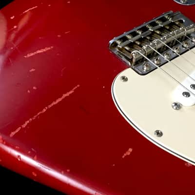 LEFTY! Vintage ST62 Fender Stratocaster Custom Relic Aged Crimson Red Nitro Lacquer New Maple Neck 7.5 Lb HSC image 8