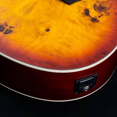 Washburn DFBACEA Deep Forest Burl Grand Auditorium Acoustic Electric Guitar Amber Fade Amber Fade image 7