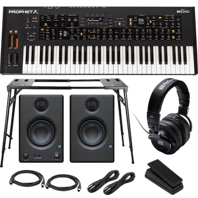 Sequential Prophet X 61-key Synthesizer - Moog EP-3 Universal Pedal, Sustain Pedal, Neewer Collapsible Stands, Presonus HD9, (2) Midi Cables, (2) 1/4 Cables Bundle