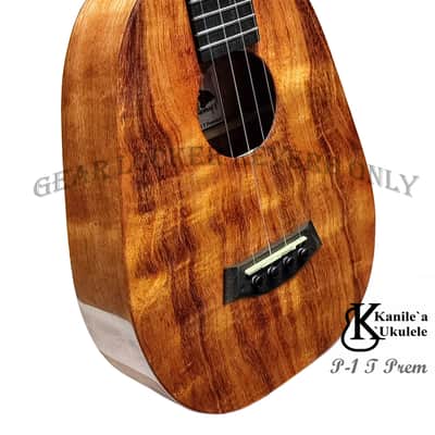 Kanile'a P-1 T Premium Curly all solid hawaiian koa Pineapple shaped Tenor ukulele #26618 image 2