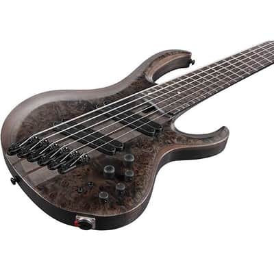 Ibanez BTB806MS 6-string Bass w/ Hardshell Case - Transparent Gray Flat image 4