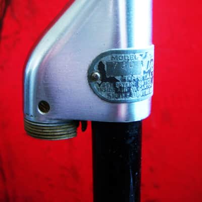 Vintage RARE 1930's Shure 730B crystal cardioid microphone Satin Chrome w Turner TB2 stand Billie Holiday image 10