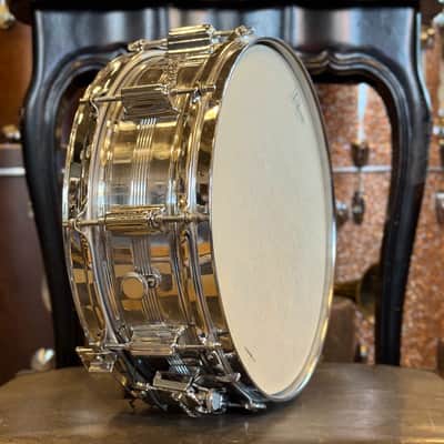 VINTAGE 1960's Rogers 5x14 Chrome over Brass Dynasonic image 6