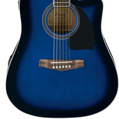 IBANEZ PF15ECE-TBS Performance Dreadnought Elektro-Akustik-Gitarre, trans blue /AL image 2