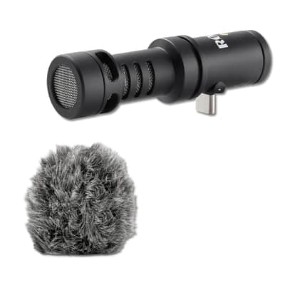 Rode VideoMic Me-C+ USB Microphone with Rode WS9 Gray Windshield image 1