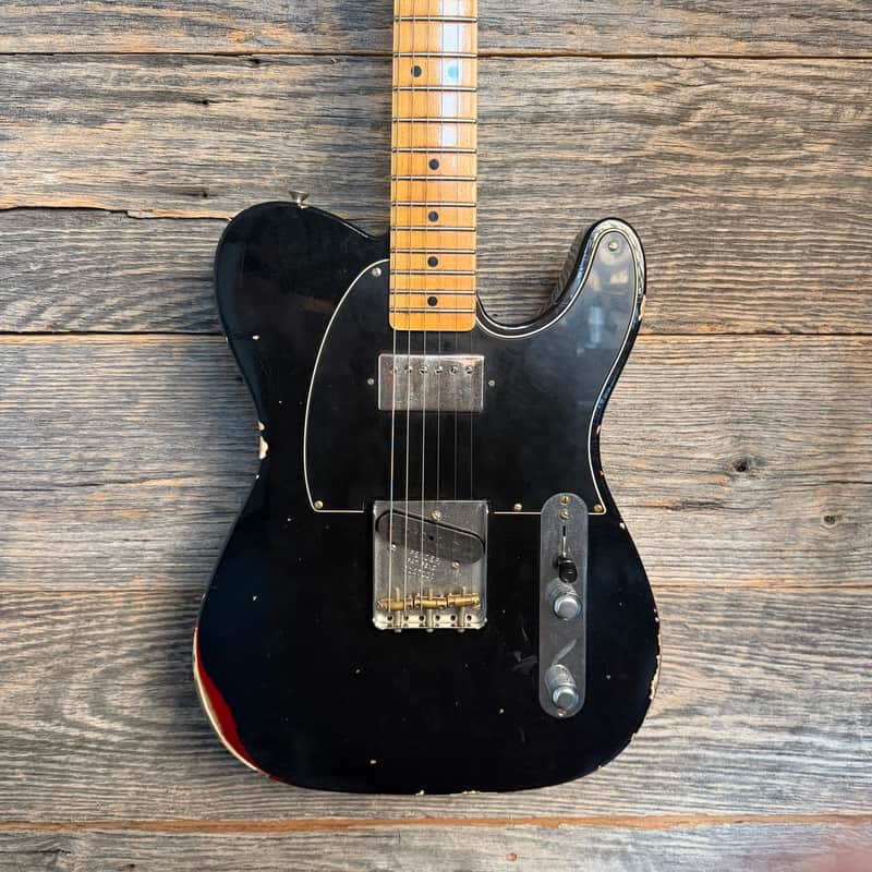 Used Fender Custom Shop 1952 Telecaster Relic - Black over CAR w/OHSC image 1