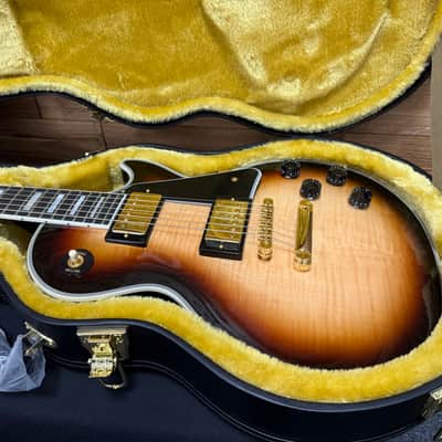 Epiphone "Inspired by Gibson Custom" Les Paul Custom Guitar- Sedona Burst - Flame Top w/Hard Case- New! image 23