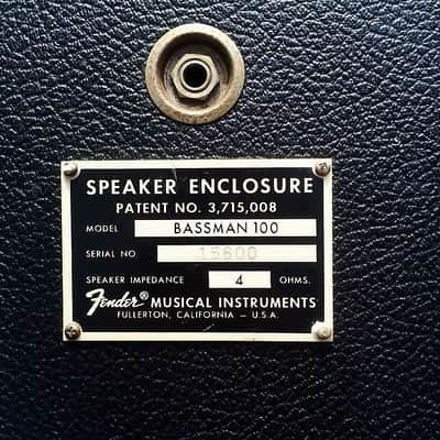 Fender Bassman 135 Head and speaker cabinet matching stack original vintage 1970s Silverface image 10