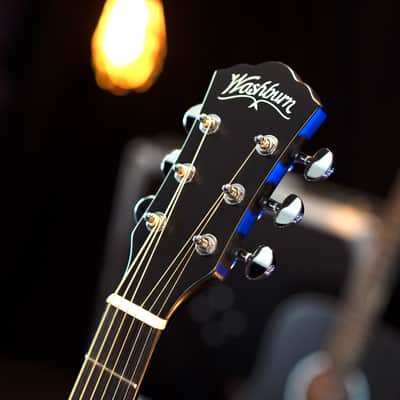 Washburn Deep Forest Folk Acoustic/Electric Guitar. Striped Ebony, New, Free Shipping  DFEFE-U image 5