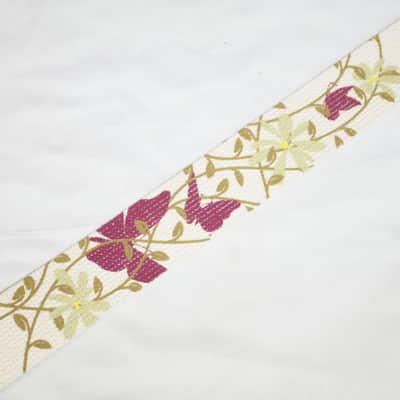 PERRI's Butterflies and Vines cotton Guitar Strap NEW - Leather ends - 2" wide image 3