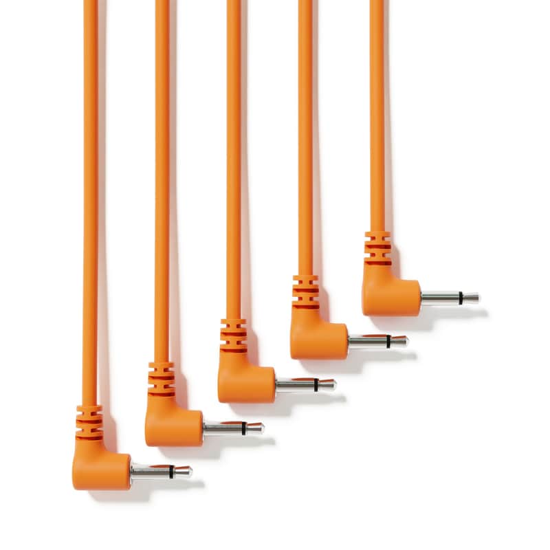 ExcelValley [Orange | 150 cm - 59.06"] 5-Pack - Right Angle Mono Modular Patch Cables image 1