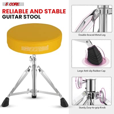 5 Core Drum Throne 3" Padded Drum Seat Height Adjustable Drumming Chair for Practice and Performance image 5