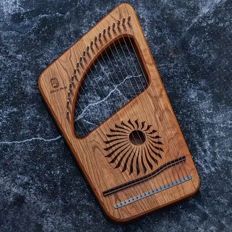 19-String Cherry Wood Lyre Harp – Warm Resonance & Elegant Design image 1