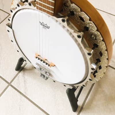 Framus 5 string banjo, long neck, Texan model 1973 - brown image 6