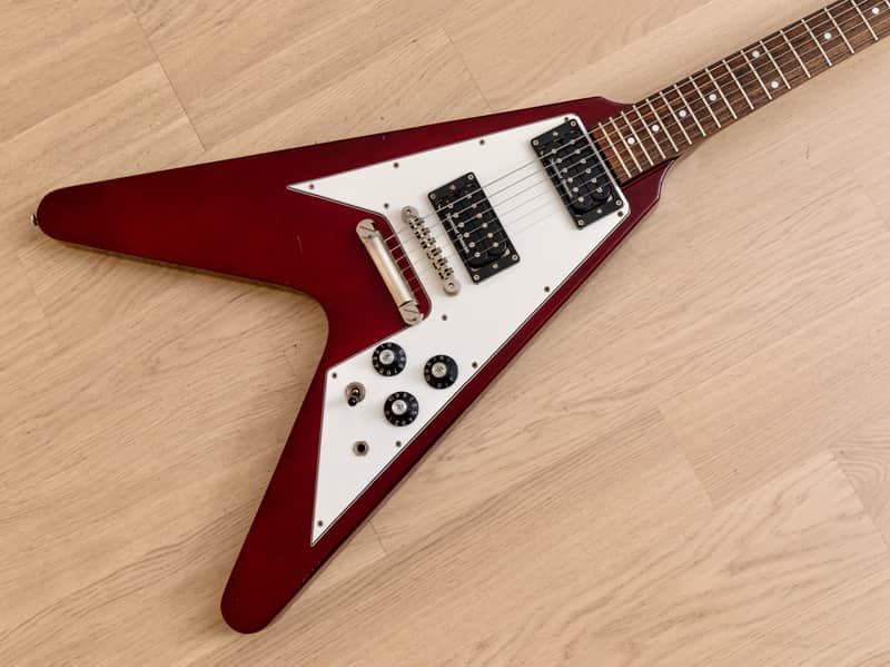 2008 Edwards by ESP E-FV-85D Flying V 67-Style Electric Guitar Cherry w/ USA Duncans, Japan image 1