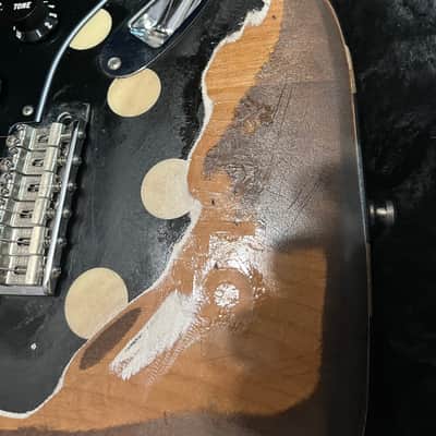 Heavy relic Fender Buddy Guy Artist Series Signature Stratocaster 2018 - Black with Polka Dots with Dimarzio and lace sensor pickup image 4