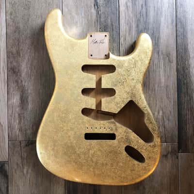 Made to Order - FRANCHIN Mercury guitar body Impressionist METALLIC LEAF (Gold/Silver/Copper/Bronze texture) Basswood Poplar Stratocaster-Strat-S-Style Made in Italy image 21