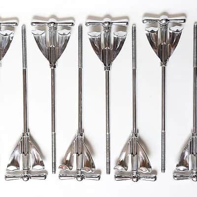 Set of (8) Ludwig "Bowtie" Tension Rods & Claws for Bass Drum, 6 1/8" length / 1960s image 2