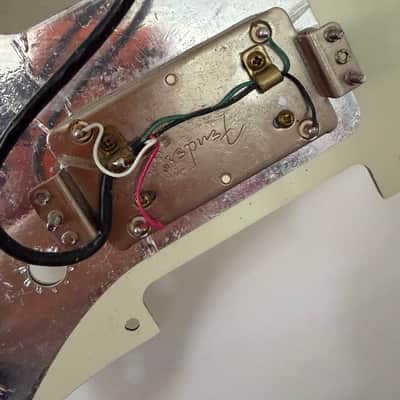 Fender American Deluxe HSS Stratocaster pickguard and Humbucker - DH-1 “Atomic” 2000 - Cream image 5