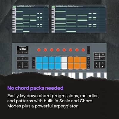 Novation FLkey 2 Mini 25 — 25-Mini-Key MIDI Controller Keyboard for FL Studio Beginners. Make Beats with USB, Pitch & Mod Strips, 16 Drum Pads, and Arpeggiator — Inc. 6 Months of FL Studio image 9