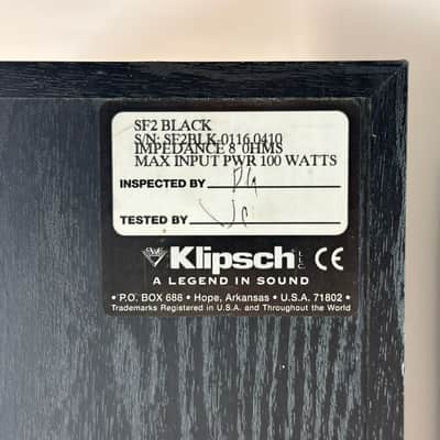 Klipsch SF2 Black Floorstanding Pair Speakers 2 Way READ image 8