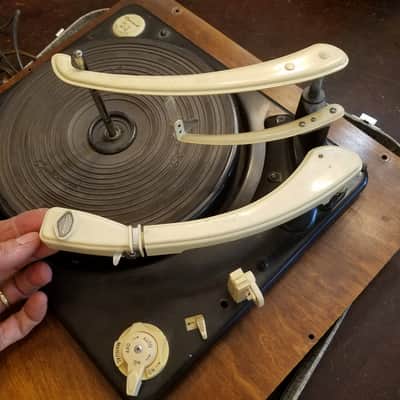 Garrard RC121 MKII 4-speed auto record-changer turntable Early Stereo and plinth Sonotone cartridge MPM3 pickup 1958 - Cream image 18