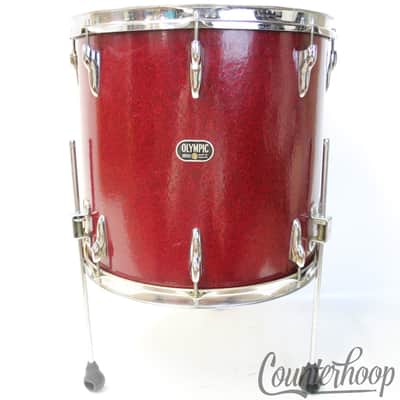 *Premier Olympic 16x16"Red Sparkle Floor Tom Drum 3Ply Birch Vintage 60s England image 1