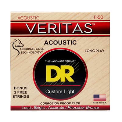 DR VTA-11 Veritas Coated Core Phosphor Bronze Acoustic Guitar Strings 11-50 - Acustic Guitar Strings image 1