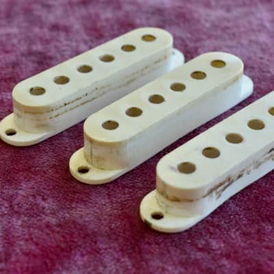 Vintage 1963 - 1964 Fender Stratocaster Pickup Cover Set - Pre-CBS Strat Covers - 1950's 1960's image 2