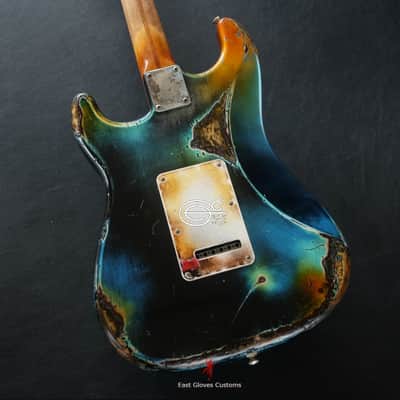 Fender Stratocaster Galaxy Blue Heavy Aged Relic by East Gloves Customs (Very Rare) image 10