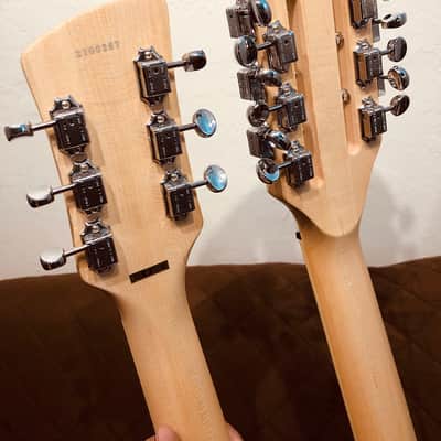 Eastwood SURFCASTER 12/6 Bound Tone-Chambered Mahogany Body Double Neck Electric Guitar w/Hard Case image 22