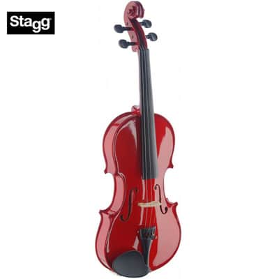Stagg VN4/4-TR Solid Spruce Top Maple Neck Standard Shape 4/4 Size Violin w/Soft Case, Bow & Rosin image 3