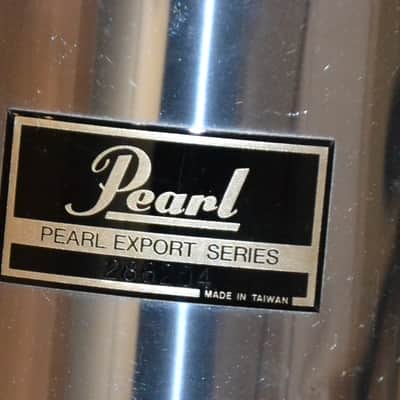 Pearl Export 7 Piece Drum Set 90's Chrome w Premier Snare Drum 90s W/ Cases image 4