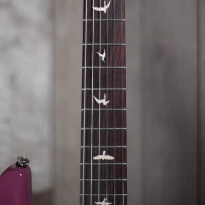 PRS J2R1J SE Silver Sky in Dragon Fruit Electric Guitar image 4