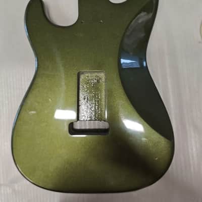 Green Metallic Finish Guitar Stratocaster Strat Style Body image 2
