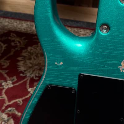 Tom Anderson Guitarworks Angel Player Big Sparkle Teal Guitar image 15