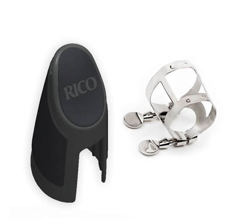 Rico Ligature & Cap Set - Nickel Plated - Alto Sax image 1