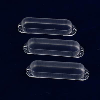 Replacement Strat Style Single Coil Guitar Pickup Cover Set ,No holes /Clear Transparent