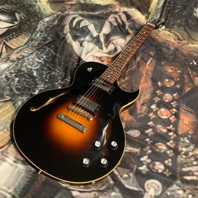 RARE FINISH! 2018 Gibson Memphis ES-235 34 Burst Dark Sunburst Gloss Semi-Hollow Florentine Rosewood Maple Electric Spanish Vintage Dark Tobacco Sunburst Ebony Border Full Gloss Demo Shop Model image 2
