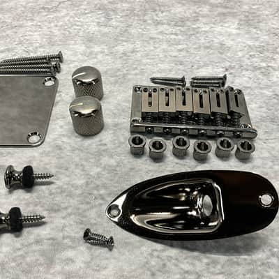 Gotoh Hardware Set w/ Tuners, Bridge, Pickup Rings, Knobs, Strap Buttons, Neck Plate, and Ferrules - Cosmo Black image 4